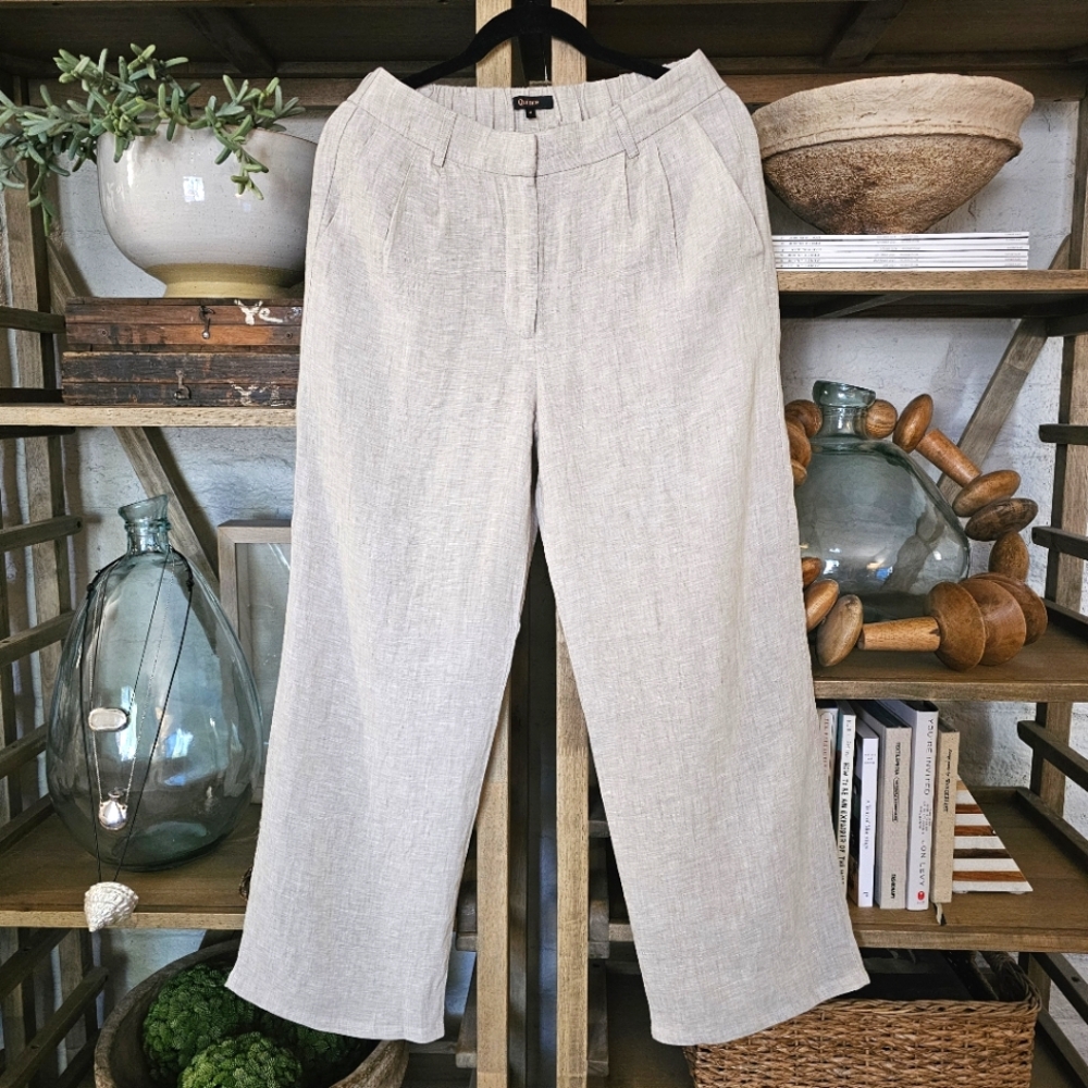 Quince Natural Linen Wide Leg Trouser Size M - Picture 9 of 9